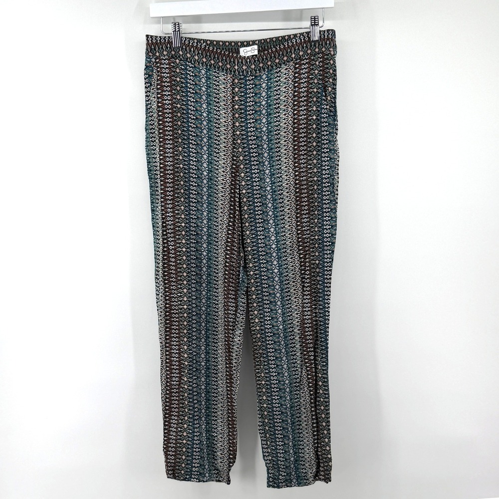 Jessica Simpson Pants Tribal Geometric Print Medium Multicolor Womens Boho